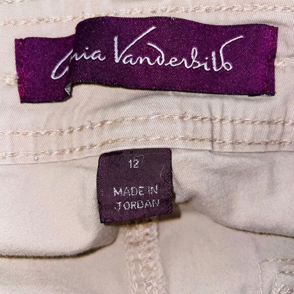 Vintage Y2K Womens 12 Capri Cargo Pants Beige Khaki Straight Leg - Picture 10 of 11